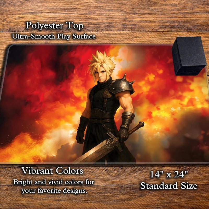 Digital Sorcery Studio Store Card Game Playmat - Premium Stitched Edge - Perfect for MTG Commander Decks (Anime Mercenary Soldier) - Image 3